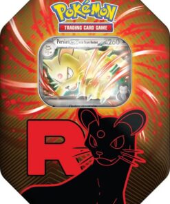 Pokémon - Team Rocket 2025 Boîte Métal | 1 Carte Promo Brillante + 4 Boosters | Coffret Officiel JCC