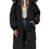 RITOSTA Manteau Femme Hiver Longue Doudoune Chaud Veste Matelassée Blouson Zippé Manteaux à Capuche Parka Long Jacket Ca