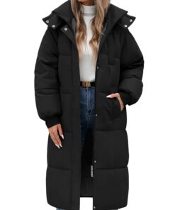 RITOSTA Manteau Femme Hiver Longue Doudoune Chaud Veste Matelassée Blouson Zippé Manteaux à Capuche Parka Long Jacket Ca