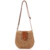 HTTDSLF Sac en Paille Femme Populaire, Trendy Sac à Bandoulière en Paille pour Femme Boho, Fait Main avec Bandoulière et