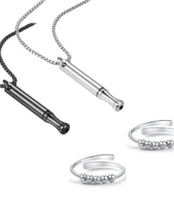 Hifot Collier de Respiration Anti Stress Femme Argent