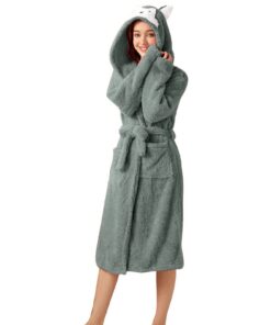 Peignoir de bain femme doux avec 2 poches et réglable ceinture | Femmes | Bain| Coton doux et confortable | Peignoir lon