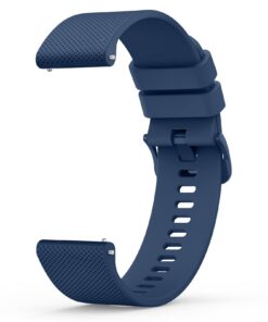 Wanme Bracelet de Montre en Silicone 20mm Pour Homme Femme - Bleu Marine Souplesse Élégante Clips Rapides