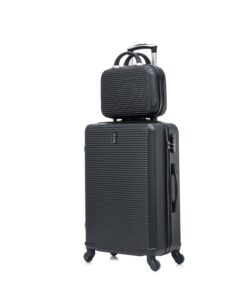 CELIMS Valise Moyenne Taille Week-End Noir | Rigide à 4 Roulettes Légères | Serrure Intégrée | ABS | 23kg Capacité | 65c