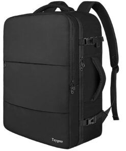 Taygeer Sac à Dos Voyage Cabine Noir, Bagage Cabine Lufthansa/Air France, Grande Capacité Ordinateur 18 Pouces Port USB