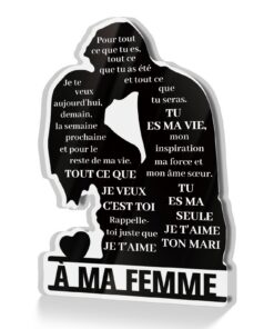 Putuo Decor Acrylique Femme Message Romantique Gravé en Silhouette Cadeau Émotionnel