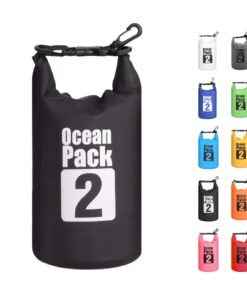 Noir Sac étanche 15L Polyvalent avec Bandoulière Réglable pour Kayak et Pêche Imperméable et Confortable pour Camping et
