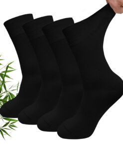 Chaussettes LOFIR Confortables Hommes en Bambou Élastiques pour Bureau et Cyclisme 4 Paires OEKO-TEX