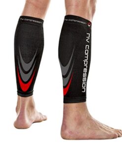 Compression NV 365 Manchons de Compression pour Les Mollets Noir Sports Calf Sleeves - Pour la Course, le Cyclisme, le T