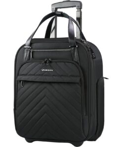 VANKEAN Valise de Nuit Léger Multifonction 16 Inch pour Homme et Femme Sous Le Siège, 40.6 cm, Bagages Souples, Noir