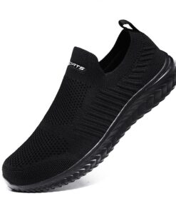 YisiNP Baskets en maille pour homme et femme - Chaussures de sport à enfiler - Sans lacets