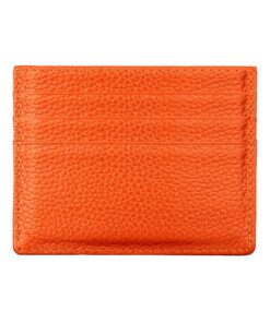 Hibate Orange Cuir Mini Porte Cartes de Crédit Portefeuille RFID Blocagepour Homme etFemme Mode Portefeuille