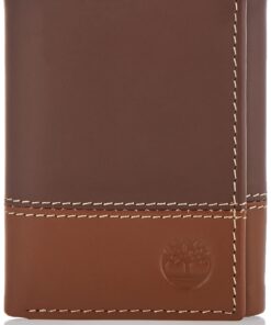 Timberland Leather Trifold Wallet with ID Window | Accessoire de Voyage pour Homme | Portefeuille à Triple Pli | 102MM x