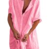 Robe de Plage RITOSTA Femme Ete Sexy Pareo Boutonné Cover-Up Manches Longues Sarong Col Viki Cover-Up Bikini Kimono Tuni