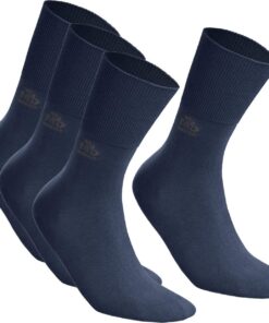 DeoMed 4 Paires Chaussettes Diabétiques Fines pour Homme - Coton, Antibactériennes, sans Élastique