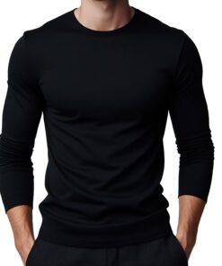 ROCK-IT Apparel T-Shirt Manches Longues Heavy Premium pour Homme Noir Tailles S-5XL Coupe Regular