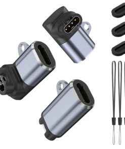 Adaptateurs USB C pour Garmin watches (Argent) - Compatible Gar-Min Vivoactive 6 5 4 3S 4S - 3 Pièces