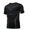 Chemise de Compression AMZSPORT pour Homme - T-Shirt Manches Courtes Séchage Rapide Fitness Haut Moulant