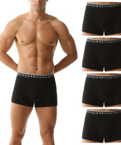 Hoerev Pack de 4, Malle Homme sous-vêtements Boxers Confortables et Respirants pour Sport et quotidien grâce à leur Desi
