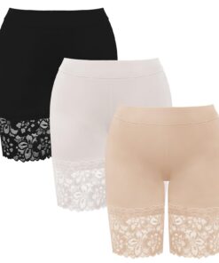 Justay Warm Cycliste Short Anti-Frottement Femme Cuisse Boxer sous Robe De Sécurité avec Dentelle sous Vêtements Culotte