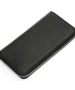 YSISTER Homme Portefeuille en PU rétro Zip Grande Capacité Sécurisé Grande Cadeau Anniversaire Noir