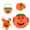 Déguisement de Citrouille Halloween pour Enfant | Costume Citrouille avec Chapeau et Sacs à Bonbons | Idéal pour Fête Co