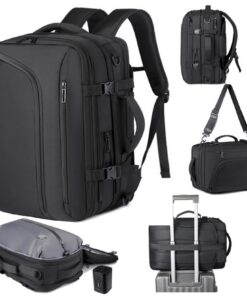 Sac à dos sous vide voyage 60L, Sac de voyage étanche anti-vol avec pompe à vide, Sac de randonnée extensible pour voyag