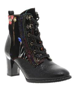 Bottines en cuir multicolores LAURA VITA à talon haut avec lacets et zip | Femmes |_Mode de Sport| Chic et pratique| 38-