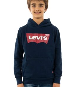 Levi's Sweat à Capuche Garçon Pantalon en Coton Screenprint Batwing Taille Grisée