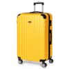 Valise Grande Taille 78cm Todeco, Rigide e Légère ABS, Voyage, Jaune Citron
