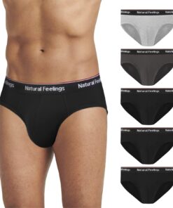 Natural Feelings Slip de sous-vêtement pour Homme en Coton Doux etStretch Taille Basse pour Hommeulaire Classique et Com