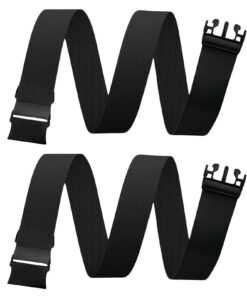 KEYRI Ceinture Homme Réglable Sans Boucle Métallique 2 Pièces Élastique Tressée Stretch Belt pour Travail Noir