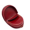 Charmoni Portefeuille Demi Lune Homme - Anti RFID - Compact et Léger - Cuir Vachette (Cuir Collet Vache, Rouge)