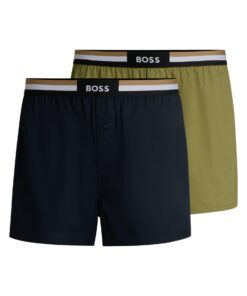 BOSS Hommes 2P Boxer Shorts EW Lot de Deux Shorts de Pyjama en Coton Élégants et Comfortables