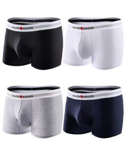 Boxers Casey Kevin Homme Coton Peigné 60 Fils - Lot de 4 Caleçons Individuellement Emballés - Sans Étiquette
