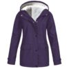 Parka Imperméable Femme Hiver Grande Taille Mode Veste Capuche Fourrée Coupe-Vent Zippé Chaud