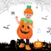 Costume de citrouille pour bébé Halloween avec chapeau pour fête d'habillage Costume de citrouille en cape pour enfant H