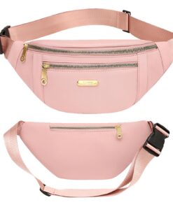 Sac Banane Grande Taille pour Femme et Homme, Ceinture Réglable Fanny Pack 3 Poches Zippées, Chic Banane Voyage pour Sor