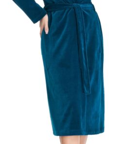 Robe de chambre en velours Aquarti Nicki pour femmes with col châle