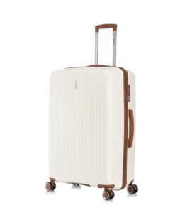 Valise Grande TSA 8 roulettes 360° en Polypropylène | Modèle 2025 75cm 23kg | Couleur Beige