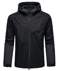 Veste Homme KUDORO Imperméable Léger Poches Multiples Casual Trench-Coat Coupe-Vent