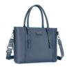 Sac à dos MOSISO pour ordinateur portable (15-16 pouces), PU cuir, bleu Niagara, grand espace, compartiment rembourré, c