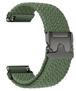 Bracelet en nylon tissé 20mm pour Garmin/Amazfit/Galaxy/Huawei, unisexe avec boucle parachute quickly reversible Bracele