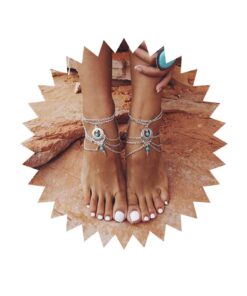 Bijoux Inateannal Boho Turquoise Anklet Femmes Plages Sandales Été