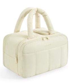 bagSmart Voyageur Trousse de Toilette, Grande Trousse de Voyage pour Femme, Trousse de Maquillage Légère avec Poignée, E