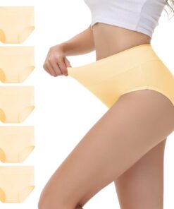 Culotte Nuozafemme Lot de 5 Coton Taille Haute Ventre Plat Confortable Respirant Élastique SEO Ölignon