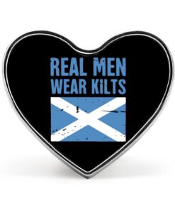Broche d'Ecosse FWJZDWSP, motif kilt pour Homme, cœur en émail, décoratif pour Sac, Veste ou Chapeau (0,8" x 1")