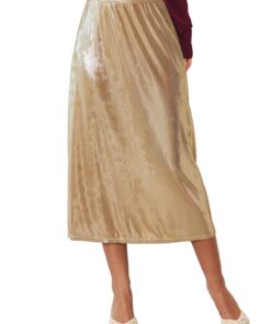 CUPSHE Jupe midi métallique à taille haute pour femme, robe de soirée élégante, tenue de fête glam avec jupe longue et d