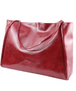 FuninCrea Grand sac fourre-tout rétro en cuir synthétique, sac à main surdimensionné pour femme, sac de courses imperméa