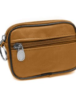 Portefeuille Charmoni à multiple poches en vrai cuir pour homme - haute qualité - 1 compartiment - chêne foncé